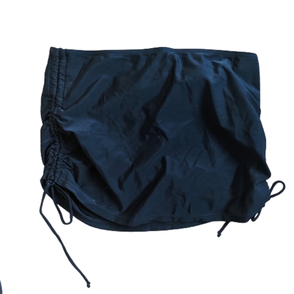Black Skirt  Women's Size M Bottom Ruched Side  Tie Stretchy